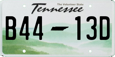 TN license plate B4413D