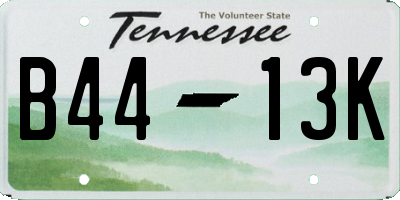 TN license plate B4413K
