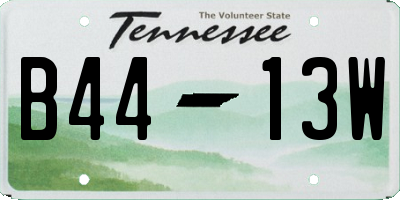 TN license plate B4413W