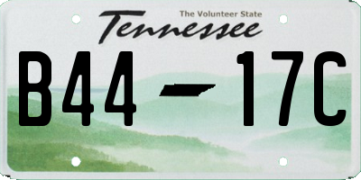 TN license plate B4417C