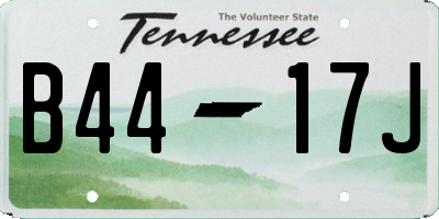 TN license plate B4417J