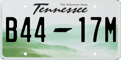 TN license plate B4417M