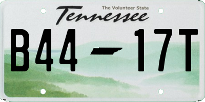 TN license plate B4417T