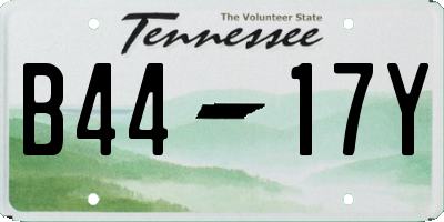 TN license plate B4417Y