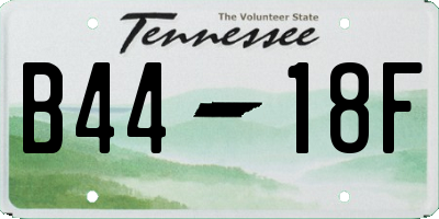 TN license plate B4418F