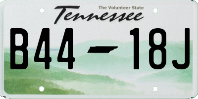 TN license plate B4418J