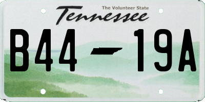 TN license plate B4419A