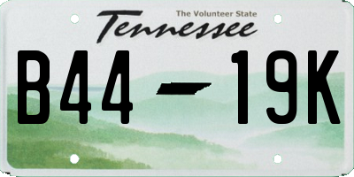 TN license plate B4419K