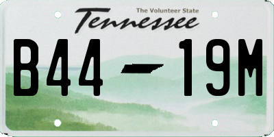 TN license plate B4419M