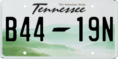 TN license plate B4419N