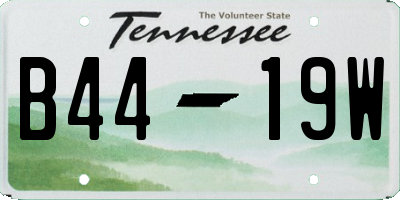 TN license plate B4419W