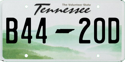 TN license plate B4420D