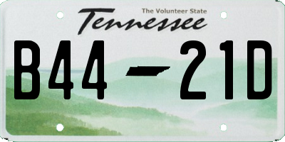 TN license plate B4421D