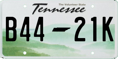 TN license plate B4421K