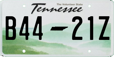 TN license plate B4421Z