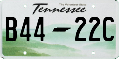 TN license plate B4422C