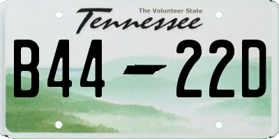 TN license plate B4422D