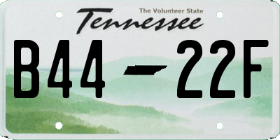 TN license plate B4422F