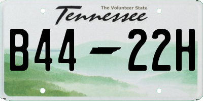 TN license plate B4422H