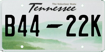 TN license plate B4422K