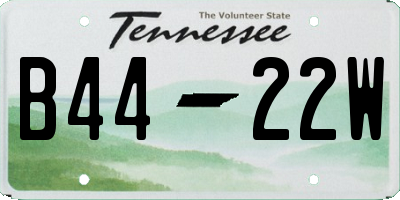 TN license plate B4422W