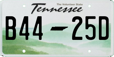 TN license plate B4425D