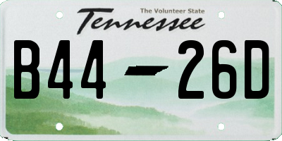 TN license plate B4426D