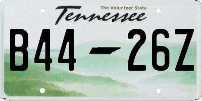 TN license plate B4426Z