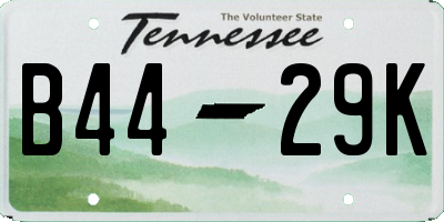 TN license plate B4429K