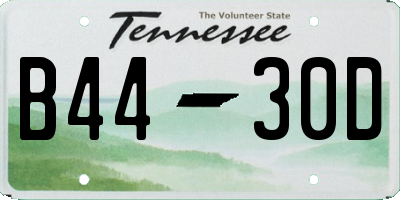 TN license plate B4430D