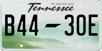 TN license plate B4430E