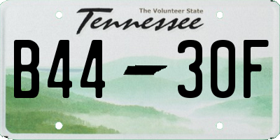 TN license plate B4430F