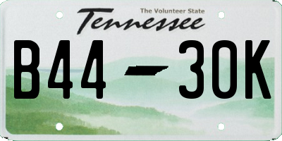 TN license plate B4430K