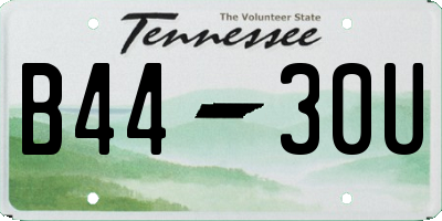 TN license plate B4430U