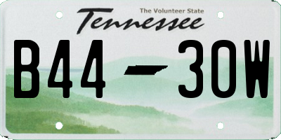 TN license plate B4430W