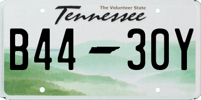 TN license plate B4430Y