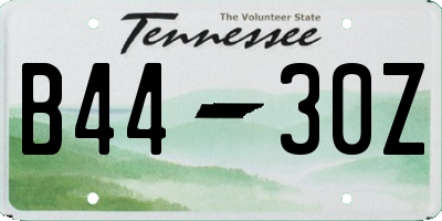 TN license plate B4430Z