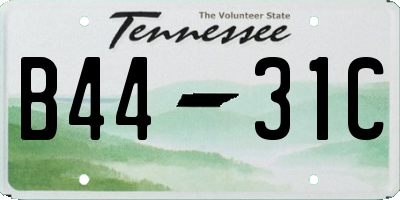 TN license plate B4431C