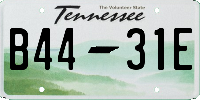 TN license plate B4431E