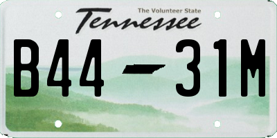 TN license plate B4431M