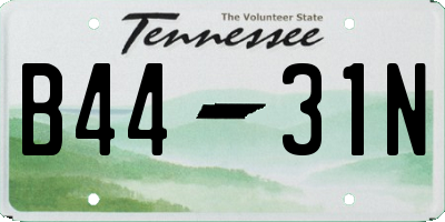 TN license plate B4431N