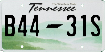 TN license plate B4431S