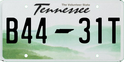 TN license plate B4431T