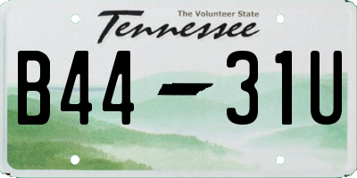 TN license plate B4431U