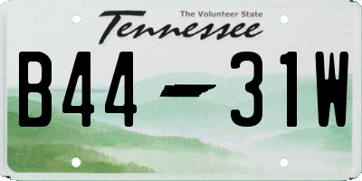 TN license plate B4431W