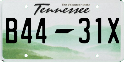 TN license plate B4431X