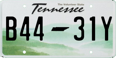 TN license plate B4431Y
