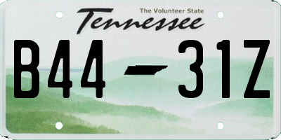 TN license plate B4431Z