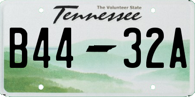 TN license plate B4432A