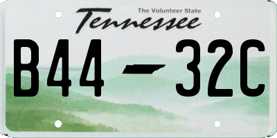 TN license plate B4432C